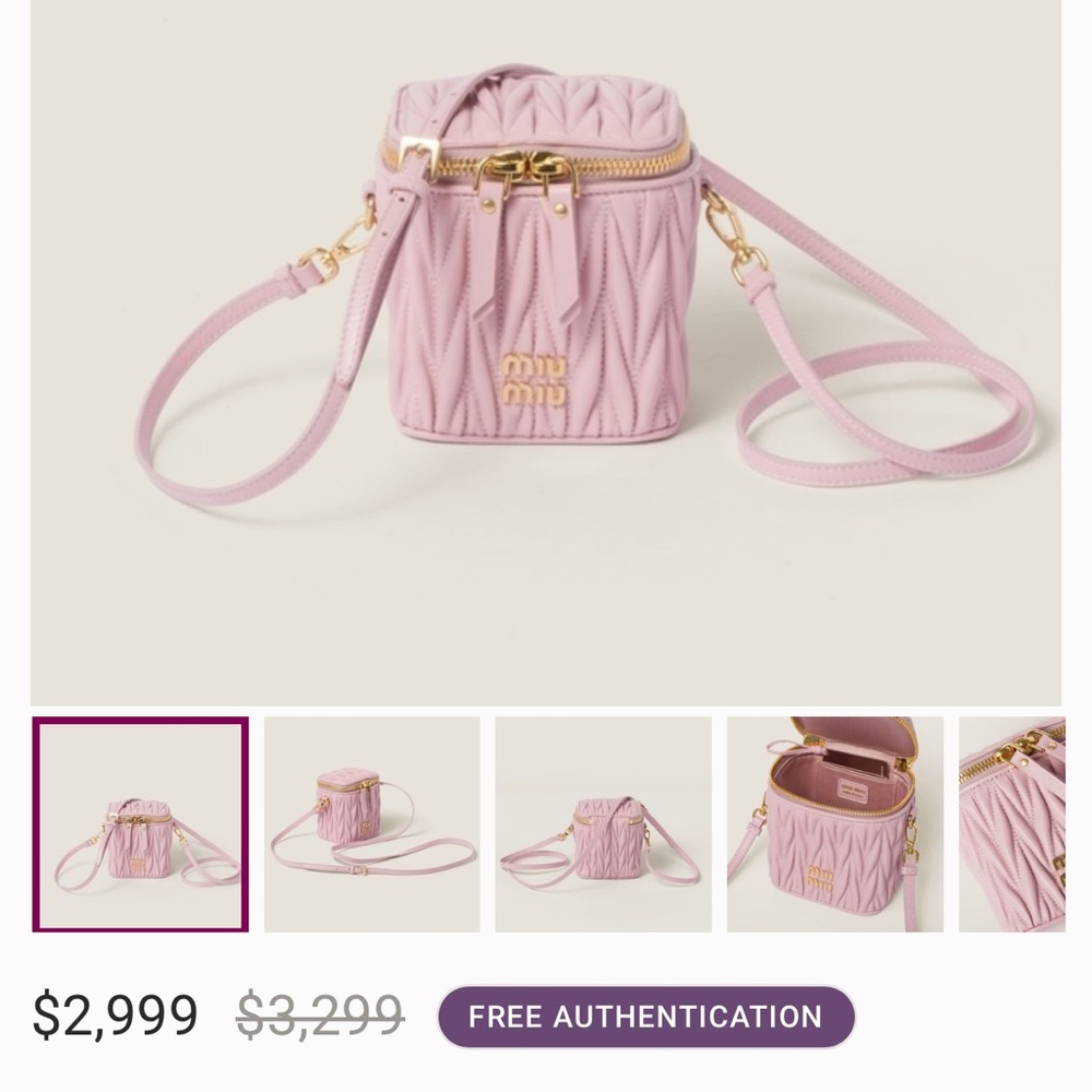 New Miu Miu Metallic Gold Mini Bag - Picture 14 of 14